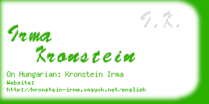 irma kronstein business card